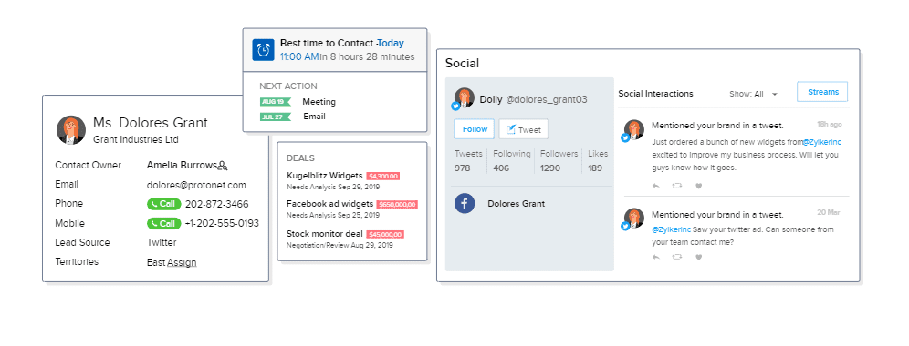 zoho crm email insight survey campaign score