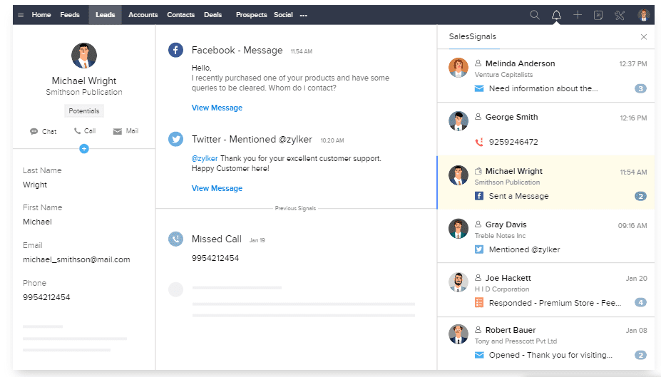 zoho crm email insight survey campaign score