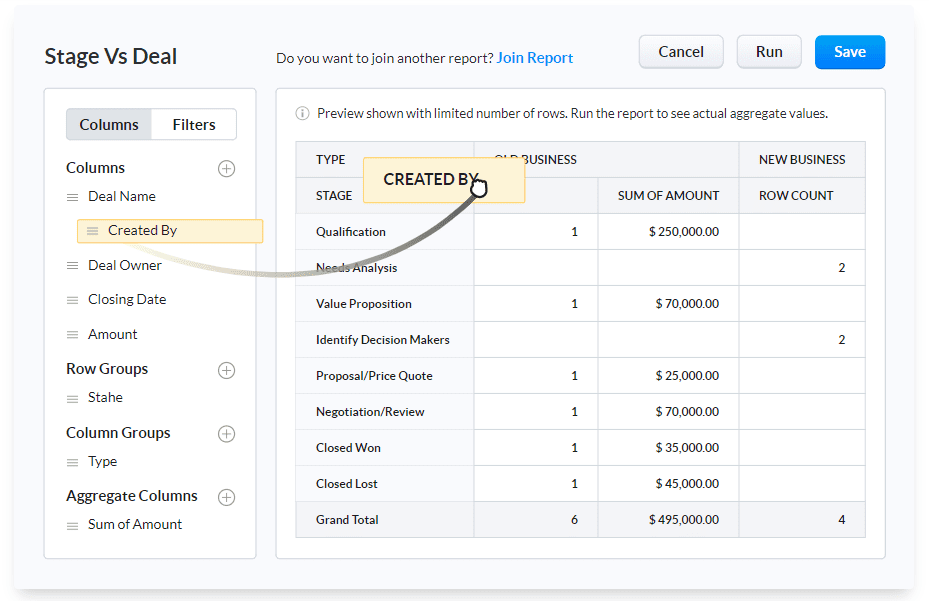 zoho crm standart raporlar