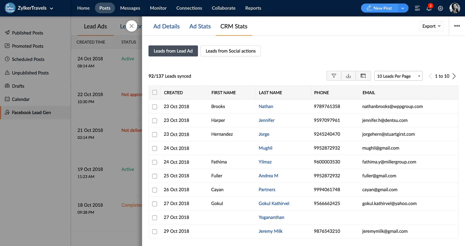 zoho crm facebook lead ads entegrasyonu