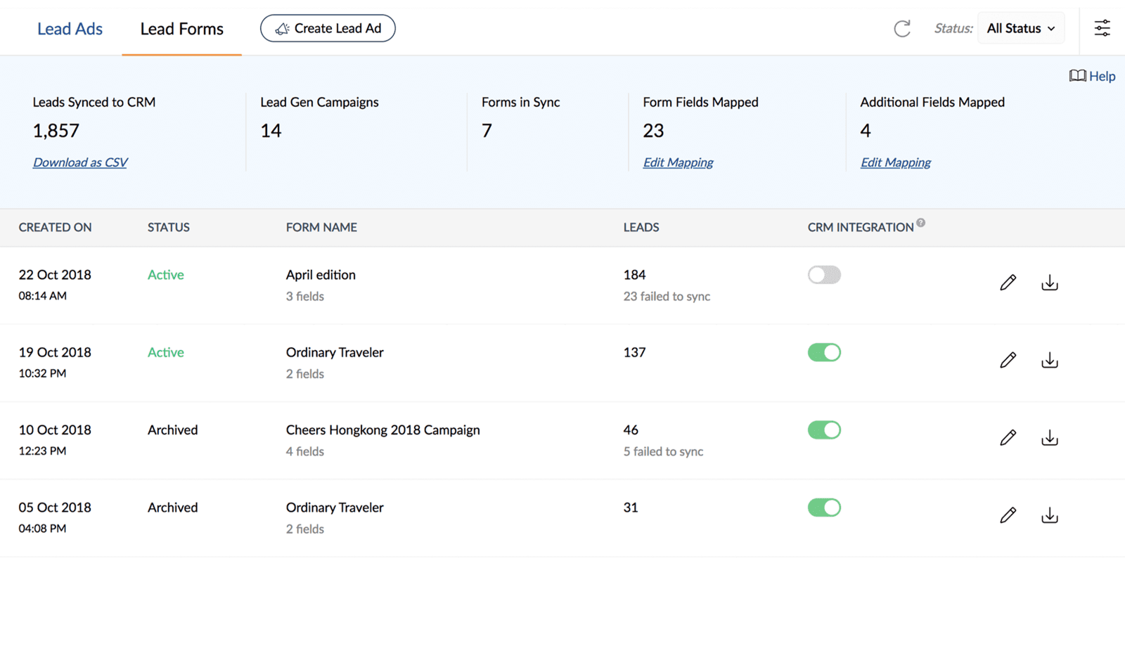 zoho crm facebook lead ads entegrasyonu