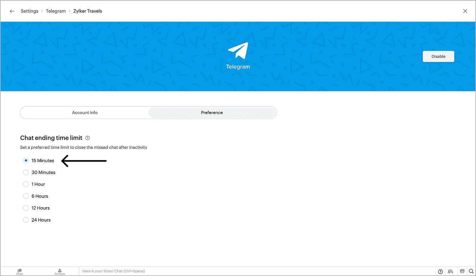 zoho telegram entegrasyonu