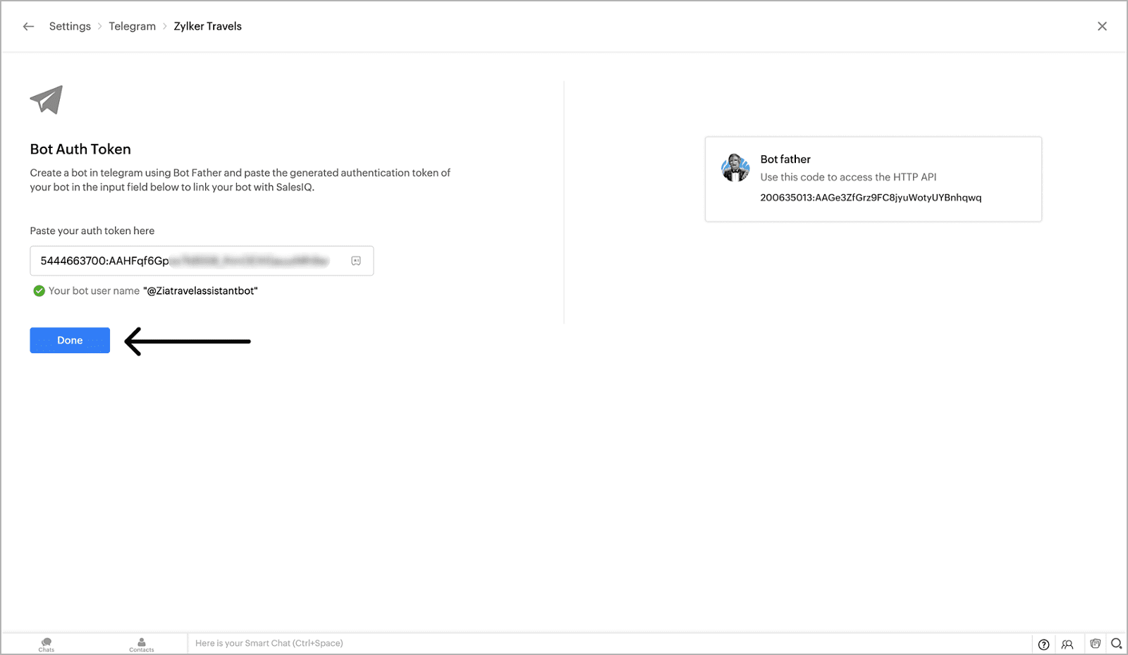 zoho telegram entegrasyonu