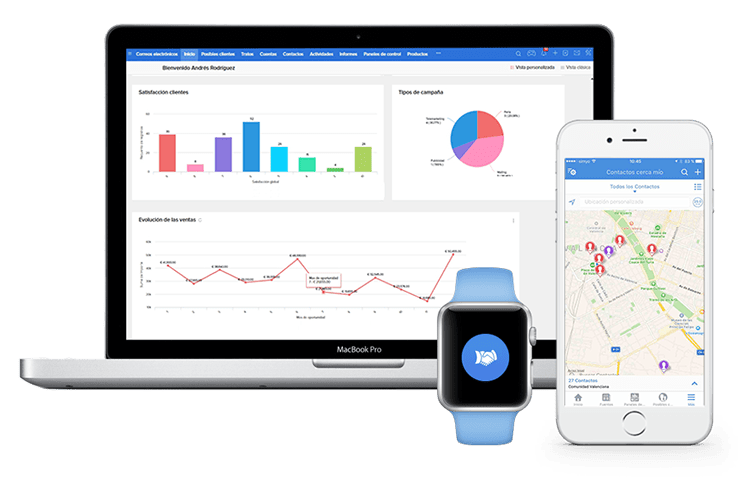 zoho crm mobil saat arayüzü