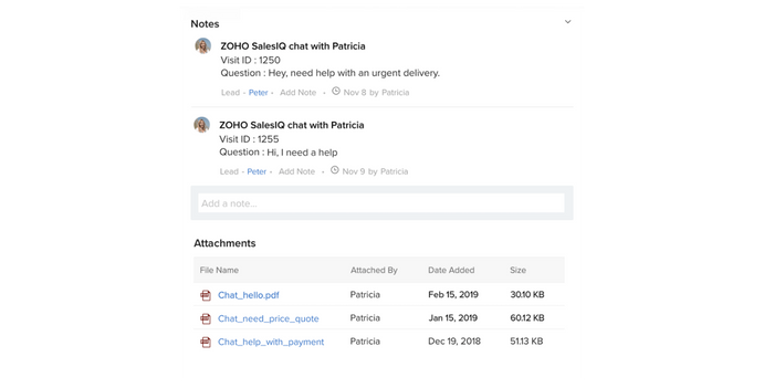 crm icerisinde sohbet kaydi