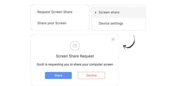 webchat ekran paylasma