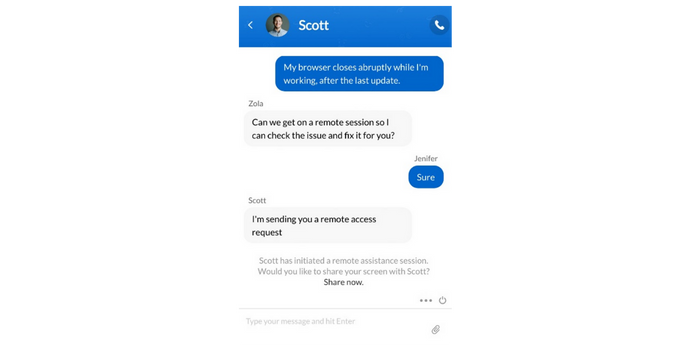 webchat uzaktan erisim