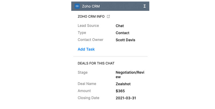 zoho crm entegrasyonu