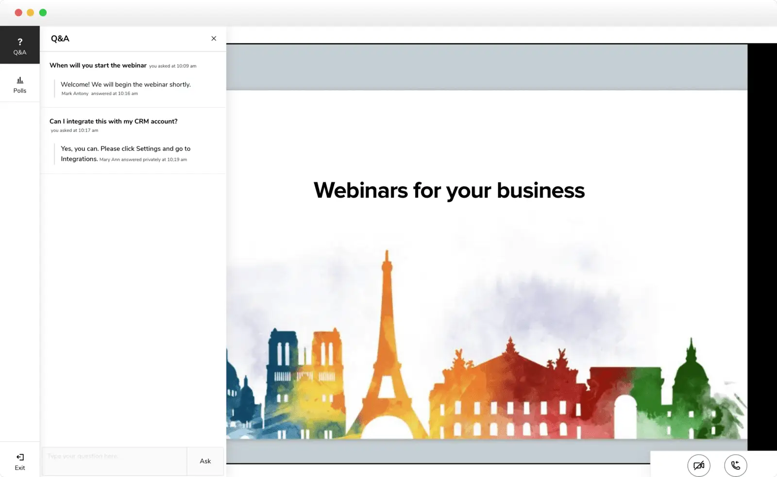 zoho meeting webinar