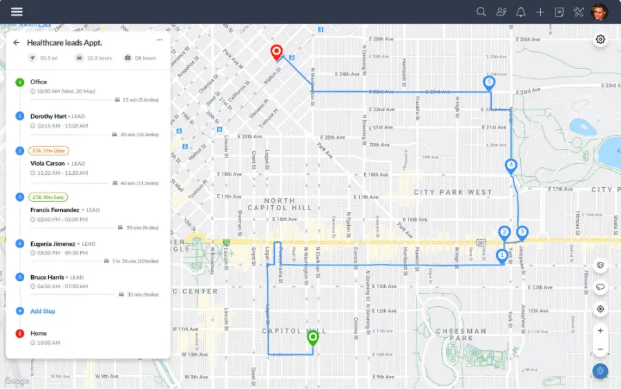 zoho routeiq satış rotası planlama uygulaması