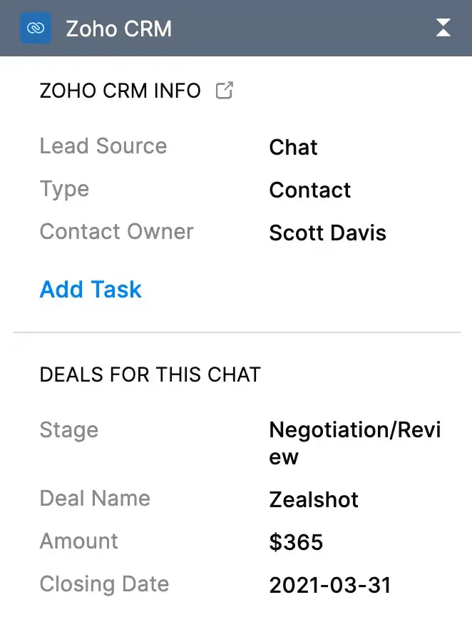 zoho salesiq crm entegrasyonu