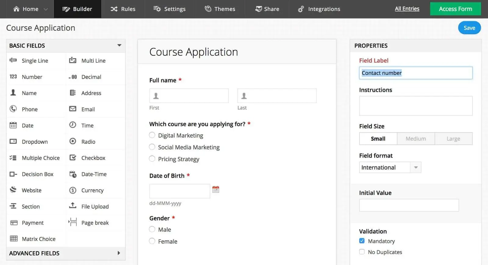 zoho forms webform