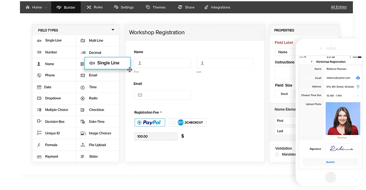 zoho forms web form