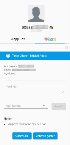 zoho crm whatsapp entegrasyonu