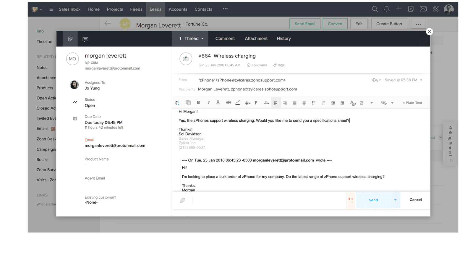 zoho desk crm entegrasyonu