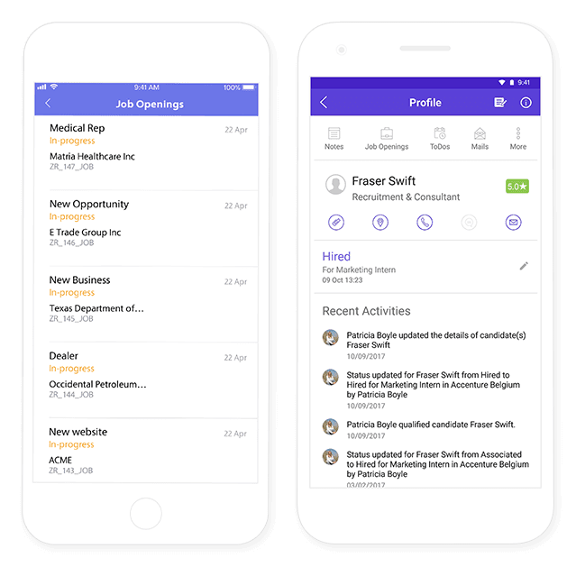 zoho recruit mobil uygulama