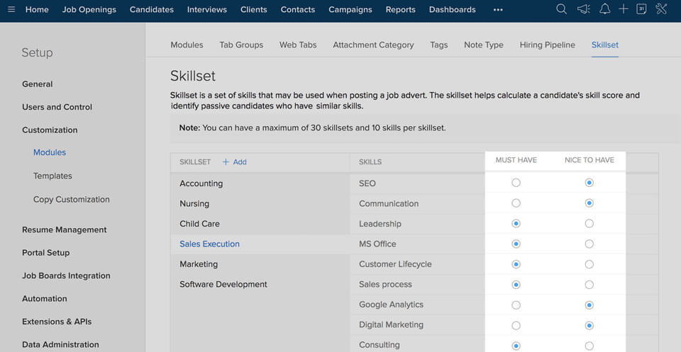 zoho recruit yetenek yönetimi