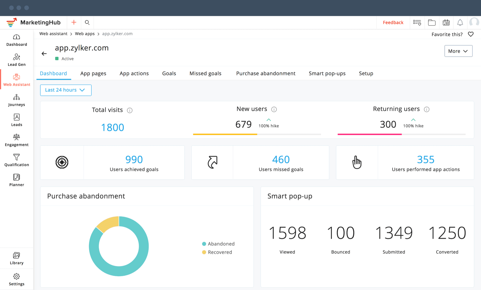 zoho marketing automation mobil uygulama izleme