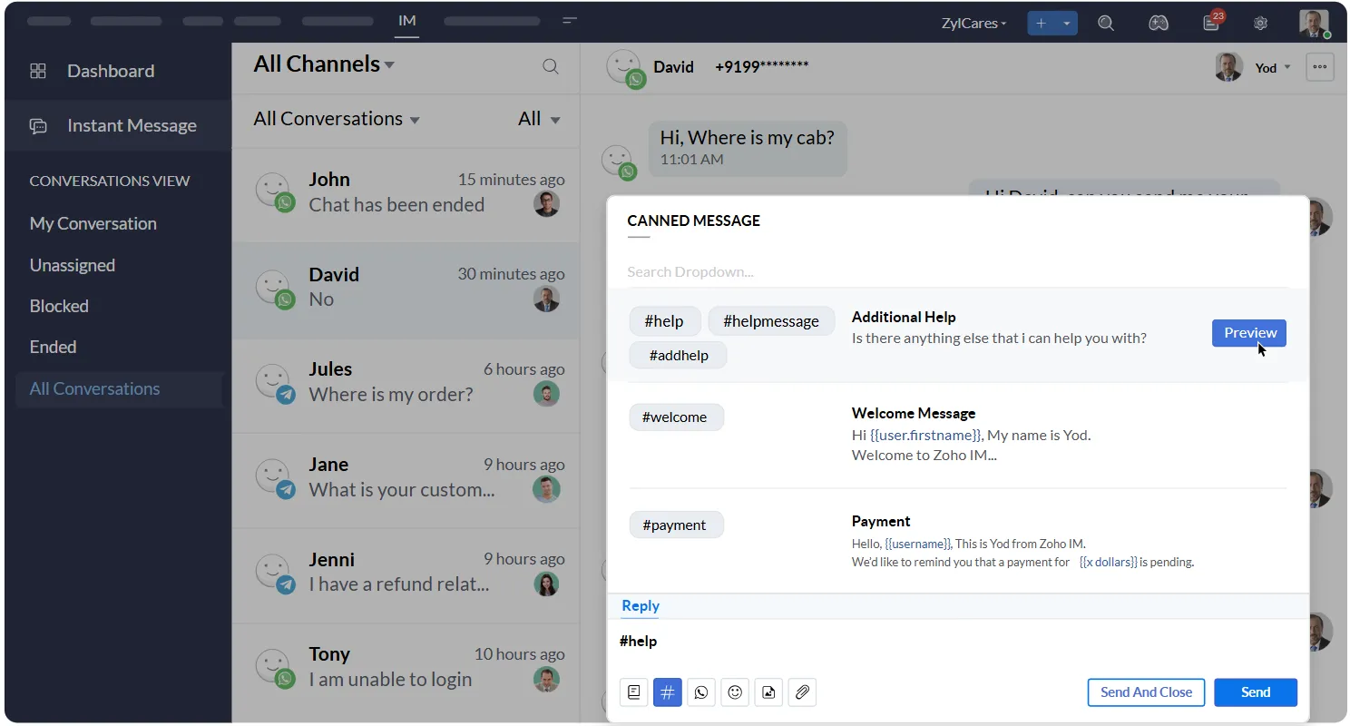 zoho desk whatsapp entegrasyonu