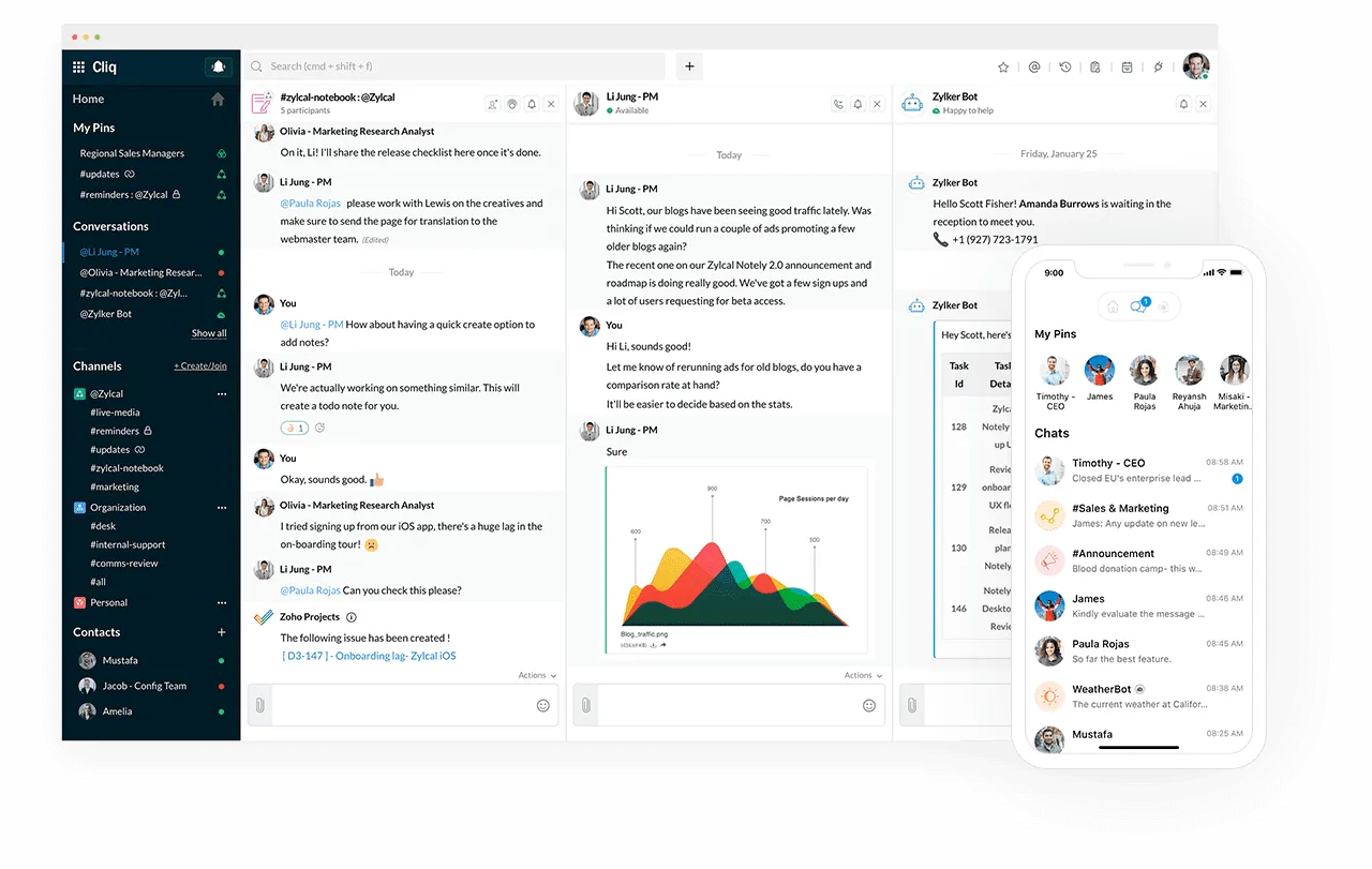 zoho crm chat