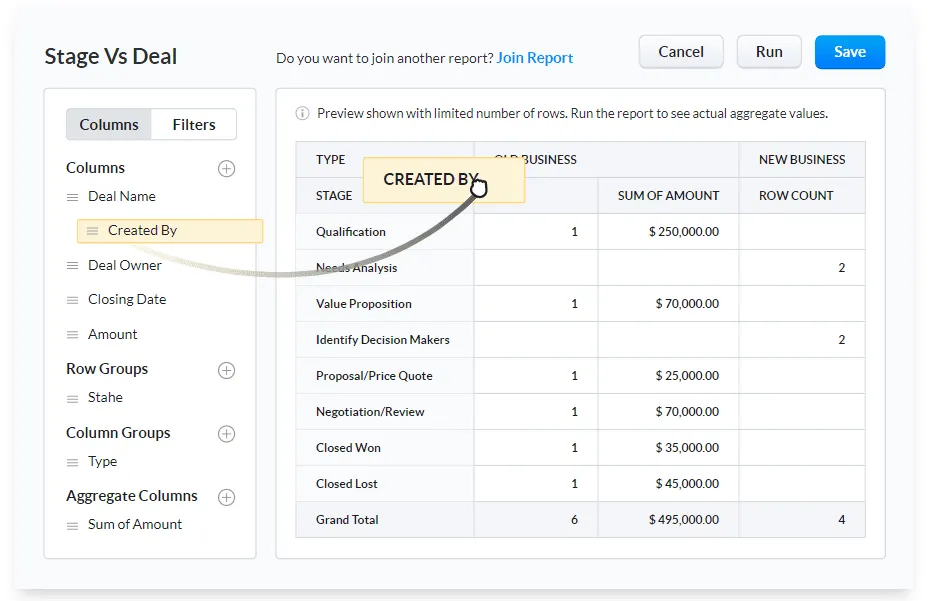 zoho crm standart raporlar