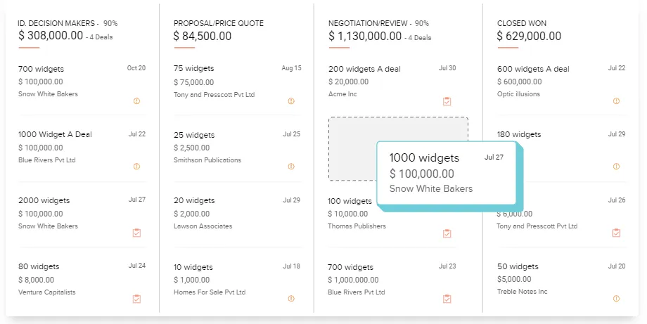 zoho crm satış fırsatı