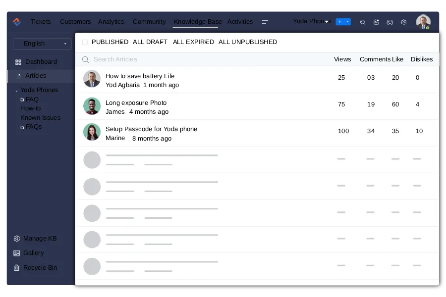 zoho desk calisan self servis portali