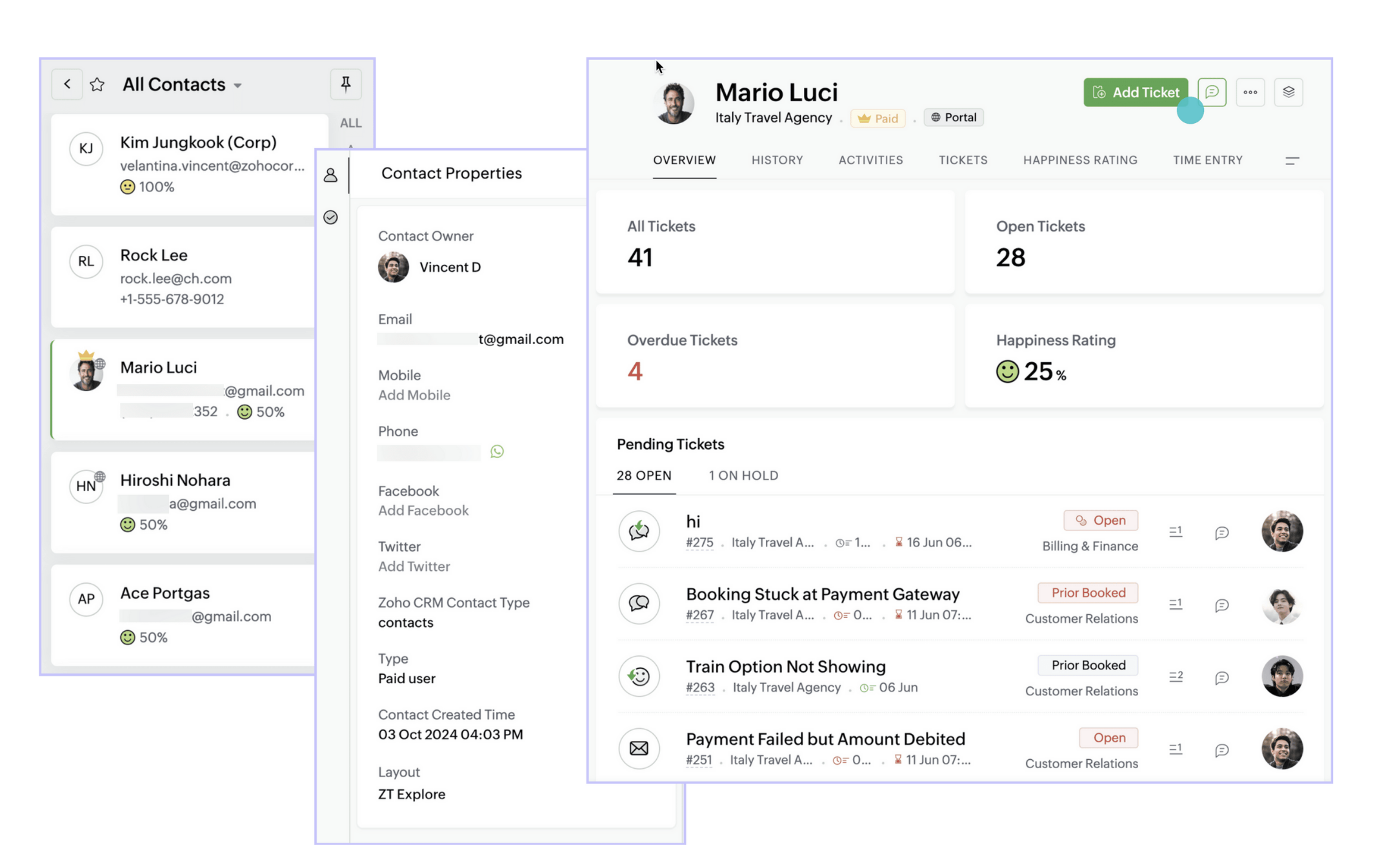 zoho desk crm entegrasyonuyla zengin baglam