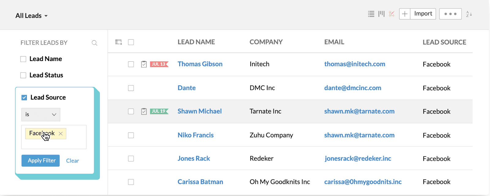 Zoho CRM ile sosyal medyadan kazandığınız leadleri rahatça yönetin.