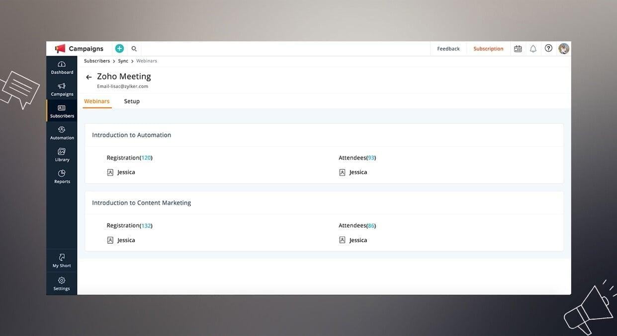 zoho campaigns ve zoho meeting