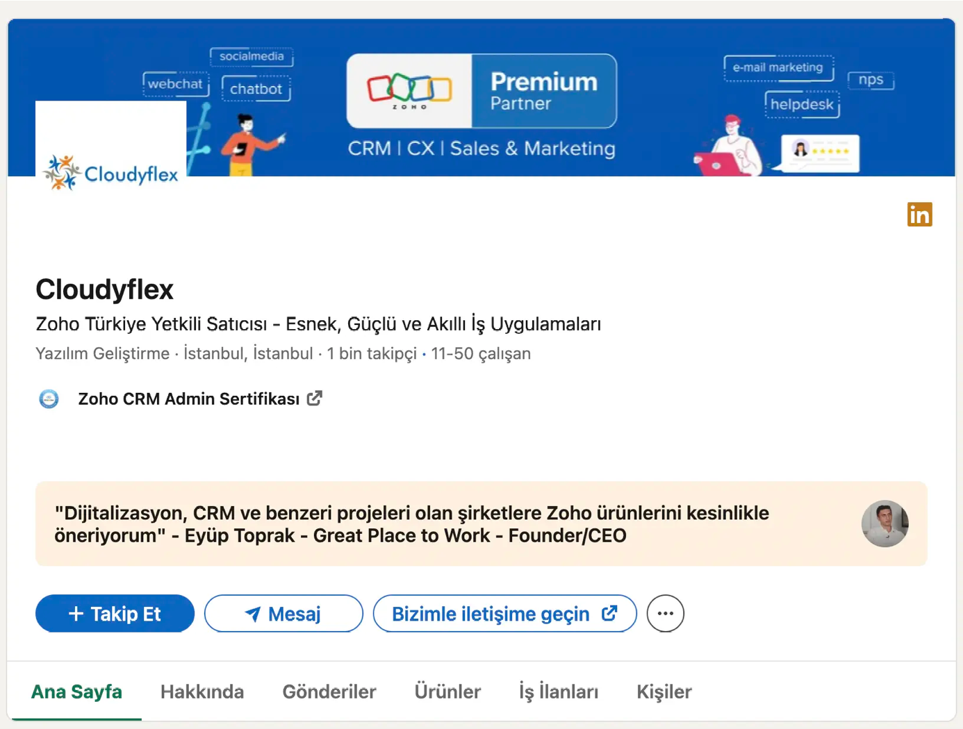 linkedin sirket sayfasi company page premium aboneligi nedir