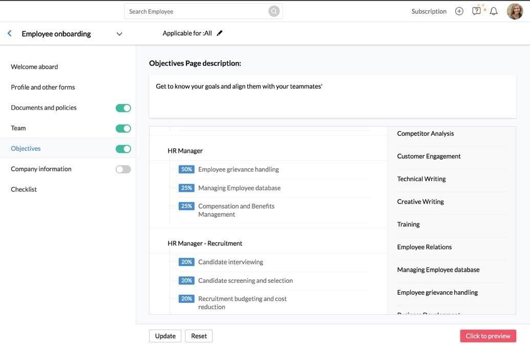 zoho people on boarding