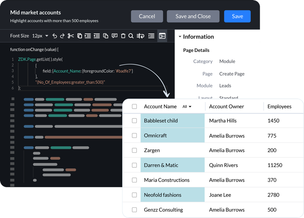 zoho crm client scripting