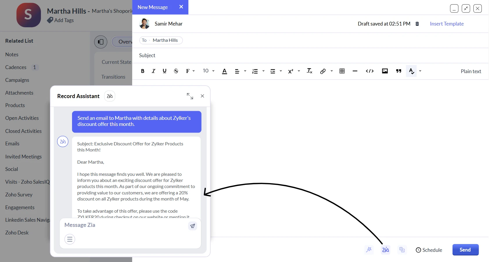 zoho crm generative ai